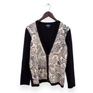 Pendleton Paisley Silk Cardigan Sweater Womens Medium